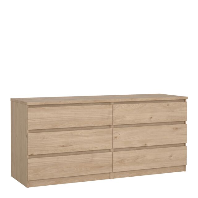 Furniture To Go Naia Wide Chest of 6 Drawers (3+3) in Light Oak - image 1