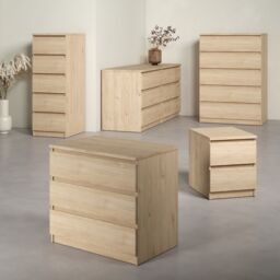 Furniture To Go Naia Wide Chest of 6 Drawers (3+3) in Light Oak - thumbnail 6
