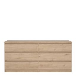 Furniture To Go Naia Wide Chest of 6 Drawers (3+3) in Light Oak - thumbnail 2