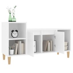 Berkfield Home TV Cabinet White 100x35x55 cm Engineered Wood - Size: 100 x 35 x 55 cm - thumbnail 4
