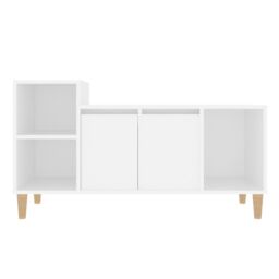 Berkfield Home TV Cabinet White 100x35x55 cm Engineered Wood - Size: 100 x 35 x 55 cm - thumbnail 5