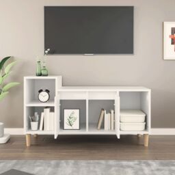 Berkfield Home TV Cabinet White 100x35x55 cm Engineered Wood - Size: 100 x 35 x 55 cm - thumbnail 3