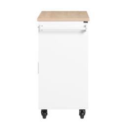 SoBuy Mobile Kitchen Island - Oak Top & Pull-Out Racks in White - thumbnail 5