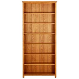Berkfield Home 7-Tier Bookcase 90x22.5x200 cm Solid Oak Wood in Brown - thumbnail 2