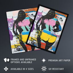 "Artery8 Big Beautiful Woman Cheeky Colourful Street Art Wall Art Print - Size: W18"" x H24""" - thumbnail 2