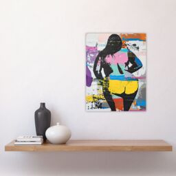 "Artery8 Big Beautiful Woman Cheeky Colourful Street Art Wall Art Print - Size: W18"" x H24""" - thumbnail 4
