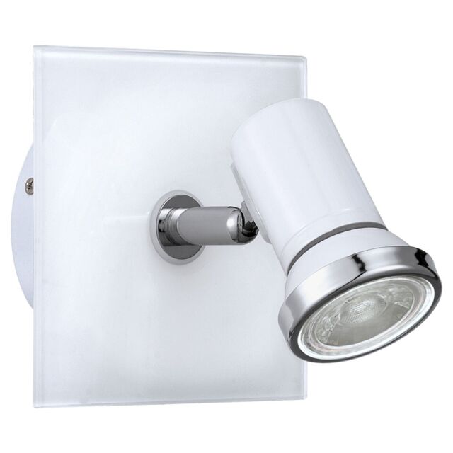 Loops Wall Light IP44 Bathroom Colour White Chrome Shade Bulb GU10 1x3.3W Included - image 1