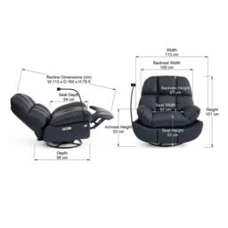 More4Homes Chicago Faux Leather Swivel & Rocker Electric Recliner Chair Black - thumbnail 7