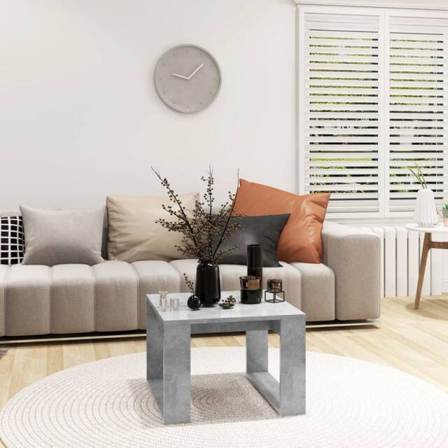 Berkfield Home Side Table Concrete Grey 50x50x35 cm Engineered Wood - Size: 50 x 50 x 35 cm - image 1