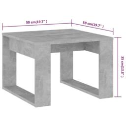 Berkfield Home Side Table Concrete Grey 50x50x35 cm Engineered Wood - Size: 50 x 50 x 35 cm - thumbnail 7