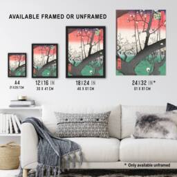 "Artery8 Plum Orchard of Kameido Vintage Japan Wall Art Print Hiroshige - Size: W12"" x H16""" - thumbnail 3