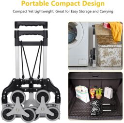 Xample Heavy Duty Folding Sack Truck Industrial Hand Trolley Warehouse Car Cart 75kg in Silver - thumbnail 3