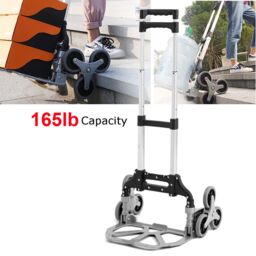 Xample Heavy Duty Folding Sack Truck Industrial Hand Trolley Warehouse Car Cart 75kg in Silver