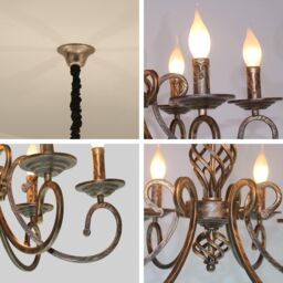 Garwarm 6-Light Vintage Elegant Metal Bronze Pendant Chandelier - thumbnail 4
