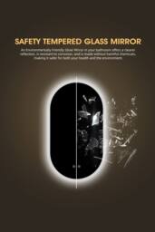 Fascinate Pill-Shaped LED Bathroom Mirror - Tempered Glass, Anti-Fog Demister 80x45cm in Silver - Size: 80x45 cm - thumbnail 3