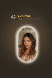 Fascinate Pill-Shaped LED Bathroom Mirror - Tempered Glass, Anti-Fog Demister 80x45cm in Silver - Size: 80x45 cm - thumbnail 2