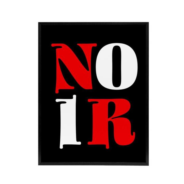 "Artery8 Noir Letters Red White Black Bold Modern Black Framed Canvas Art Print - Size: W12"" x H16""" - image 1