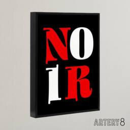 "Artery8 Noir Letters Red White Black Bold Modern Black Framed Canvas Art Print - Size: W12"" x H16""" - thumbnail 2