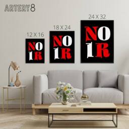 "Artery8 Noir Letters Red White Black Bold Modern Black Framed Canvas Art Print - Size: W12"" x H16""" - thumbnail 4