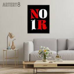 "Artery8 Noir Letters Red White Black Bold Modern Black Framed Canvas Art Print - Size: W12"" x H16""" - thumbnail 3