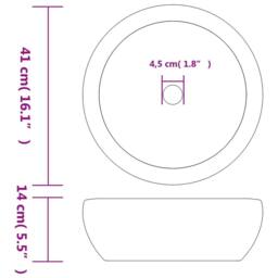 Berkfield Home Countertop Basin Black & Blue Round Œ¶41x14 cm Ceramic - Size: 41x14 cm - thumbnail 6