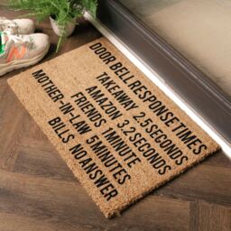 Artsy Mats Door Bell Response Times Doormat in Black - Size: 40 cm x 60 cm - thumbnail 3