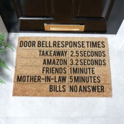 Artsy Mats Door Bell Response Times Doormat in Black - Size: 40 cm x 60 cm - thumbnail 2