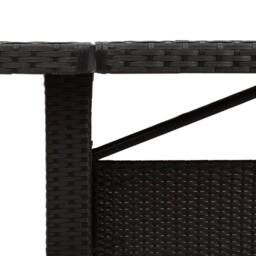 Berkfield Home Garden Table with Acacia Wood Top Black 240x90x75 cm Poly Rattan - Size: 240 x 90 x 75 cm - thumbnail 8
