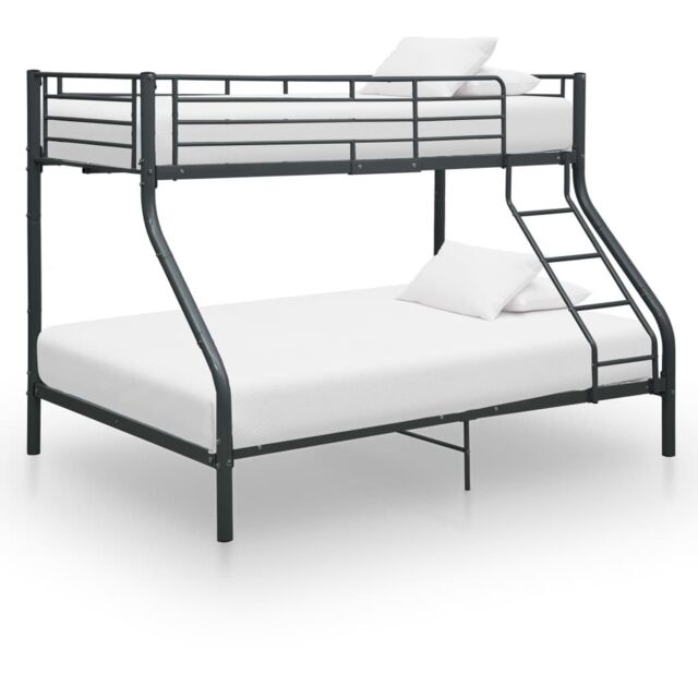 Berkfield Home Bunk Bed Frame Black Metal 140x200 cm/90x200 cm - image 1