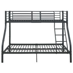 Berkfield Home Bunk Bed Frame Black Metal 140x200 cm/90x200 cm - thumbnail 3