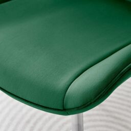 FurnitureboxUK 2x Pesaro Velvet Silver Leg Luxury Dining Chairs in Green - thumbnail 7