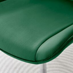 FurnitureboxUK 2x Pesaro Velvet Silver Leg Luxury Dining Chairs in Green - thumbnail 6