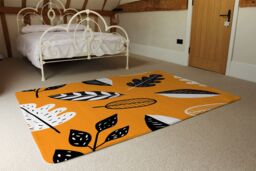 Benjamin Tate Design Doodle Leaves Rug in Natural - Size: Large - thumbnail 3