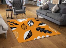 Benjamin Tate Design Doodle Leaves Rug in Natural - Size: Large - thumbnail 2
