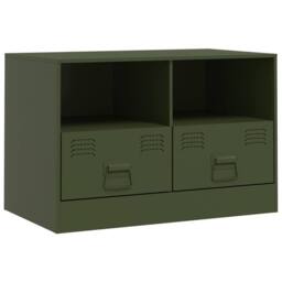 Berkfield Home TV Cabinet Olive Green 67x39x44 cm Steel - Size: 67 x 39 x 44 cm