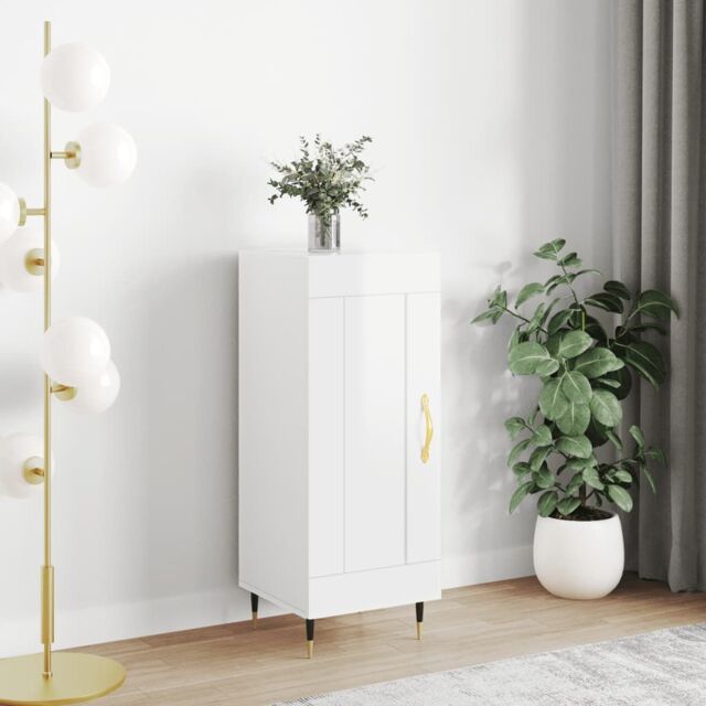 Berkfield Home Sideboard High Gloss White 34.5x34x90 cm Engineered Wood - image 1