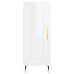 Berkfield Home Sideboard High Gloss White 34.5x34x90 cm Engineered Wood - thumbnail 5