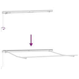 Berkfield Home Manual Retractable Awning Green & White 300x250 cm - thumbnail 9