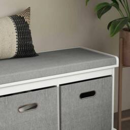 Havendro Shoe Bench with Seat, Shoe Storage Bench with Fabric in Grey - thumbnail 4