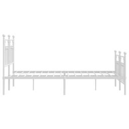 Berkfield Home Metal Bed Frame with Headboard & Footboard White 140x200 cm - thumbnail 7