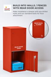 Homescapes Smart Parcel Box® Large Front Access Secure Delivery Box in Red - thumbnail 8