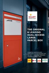 Homescapes Smart Parcel Box® Large Front Access Secure Delivery Box in Red - thumbnail 2