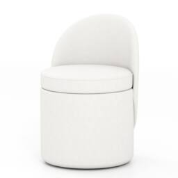 Gymax Storage Ottoman with Backrest Faux Velvet Vanity Stool Sponge Padded in White - thumbnail 8