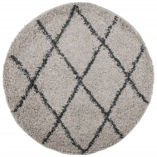 Berkfield Home Shaggy Rug PAMPLONA High Pile Modern Beige & Anthracite √ò 100 cm - Size: Medium - image 1