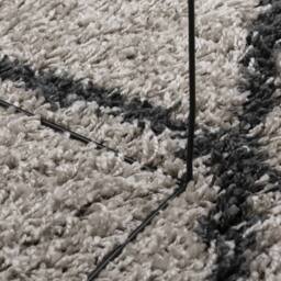 Berkfield Home Shaggy Rug PAMPLONA High Pile Modern Beige & Anthracite √ò 100 cm - Size: Medium - thumbnail 8