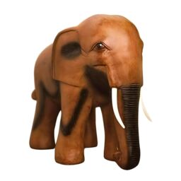 Marco Paul Wooden Resin African Elephants Garden Ornaments in Brown - thumbnail 2