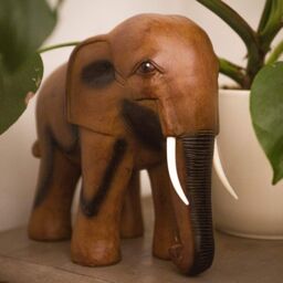 Marco Paul Wooden Resin African Elephants Garden Ornaments in Brown - thumbnail 7