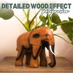 Marco Paul Wooden Resin African Elephants Garden Ornaments in Brown - thumbnail 5