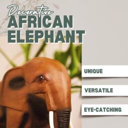 Marco Paul Wooden Resin African Elephants Garden Ornaments in Brown - thumbnail 4