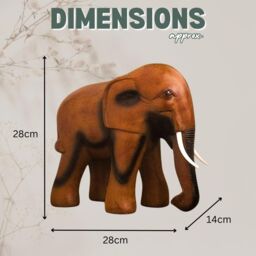 Marco Paul Wooden Resin African Elephants Garden Ornaments in Brown - thumbnail 3